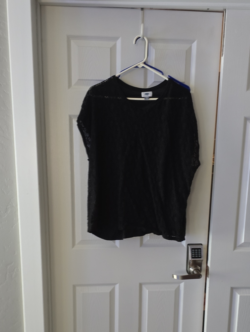 Old Navy Black Lace Short Sleeve Blouse